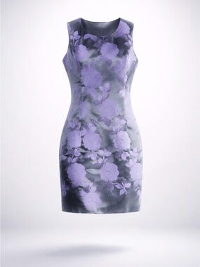 🌹Beautiful Purple Sleeveless Sheath Mini Floral Dress